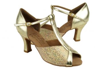 dansschoenen glitters goud  